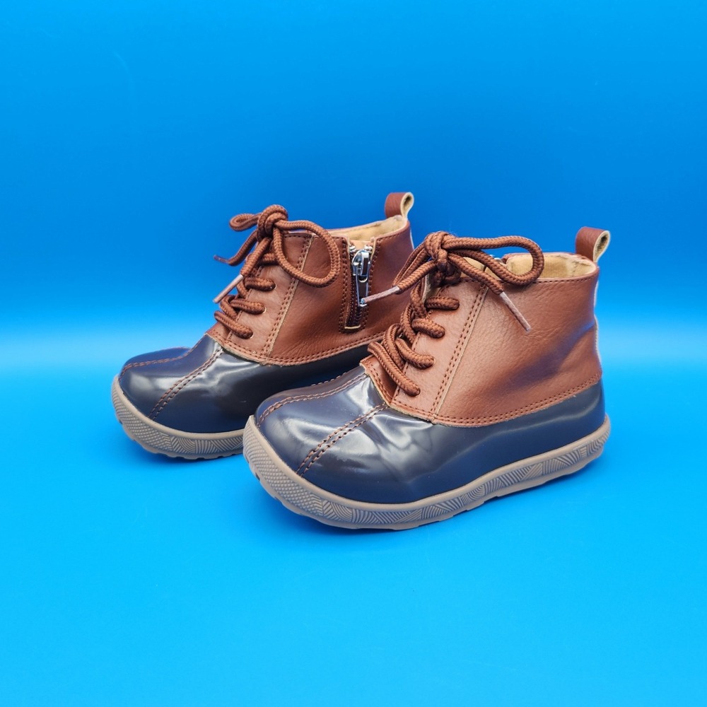 Stepping Stones Grey/Brown‎ Toddler Duck Boots size 8 - Picture 2 of 11